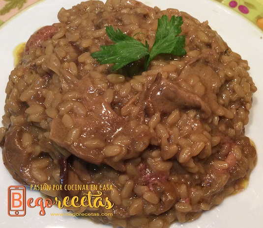 Risotto con boletus y foie
