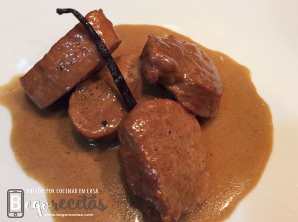 Solomillo de cerdo en salsa de vainilla