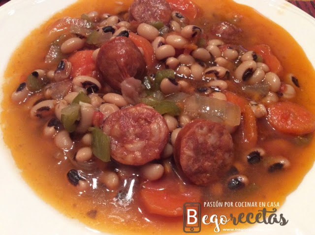 Judías carillas con chorizo y verduras