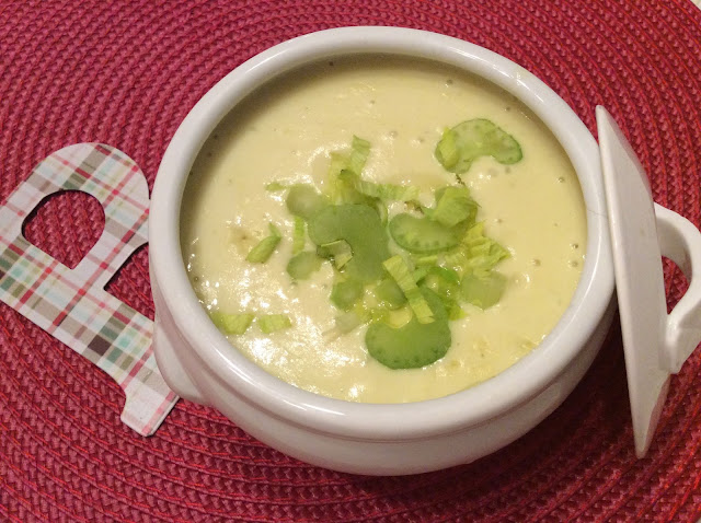 Crema de apio, puerro y patata