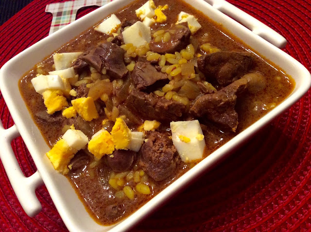 Arroz meloso con higaditos de pollo