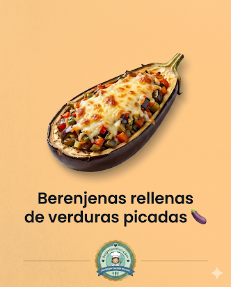 Berenjenas rellenas de verduras picadas