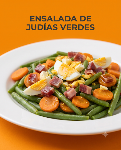 Ensalada Templada de Judías Verdes y Zanahoria al Vapor