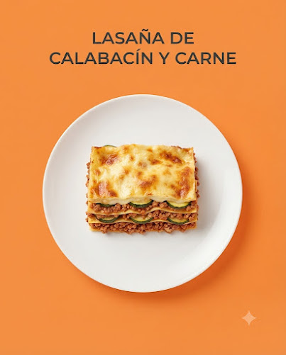 Lasaña de calabacín y carne con bechamel ligera