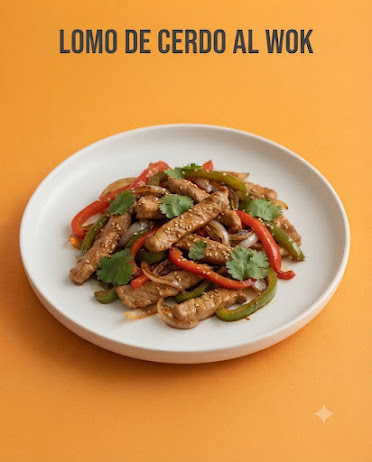 Lomo de cerdo al wok